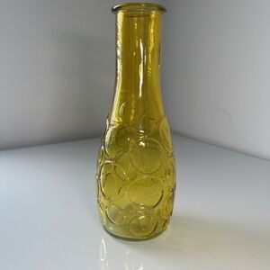 Vintage 1970's DPS‎ Green Circles Glass Vase 8.5" Tall